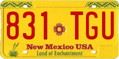 NM license plate 831TGU