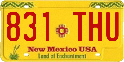 NM license plate 831THU
