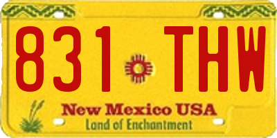 NM license plate 831THW