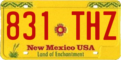 NM license plate 831THZ