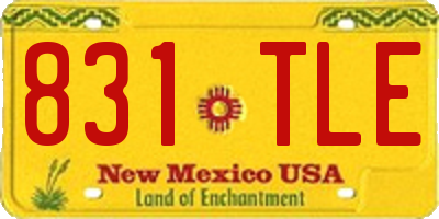 NM license plate 831TLE