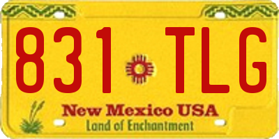 NM license plate 831TLG