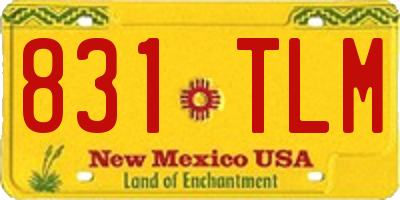 NM license plate 831TLM