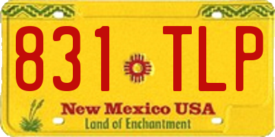 NM license plate 831TLP