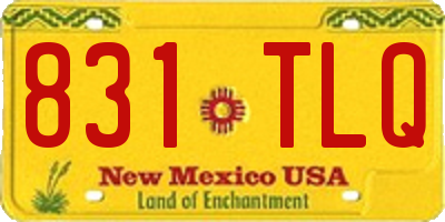 NM license plate 831TLQ