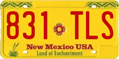 NM license plate 831TLS