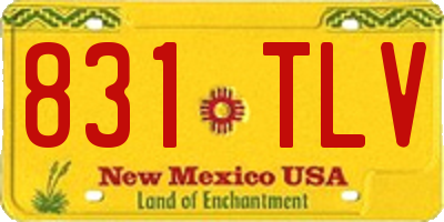 NM license plate 831TLV