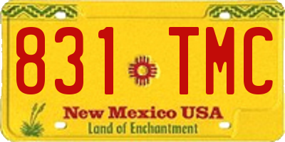 NM license plate 831TMC
