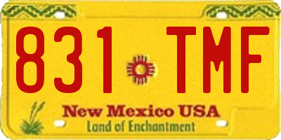 NM license plate 831TMF