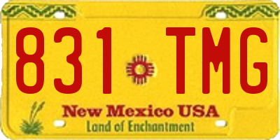 NM license plate 831TMG