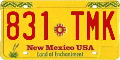 NM license plate 831TMK
