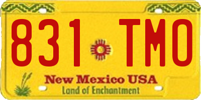 NM license plate 831TMO