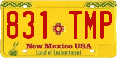 NM license plate 831TMP