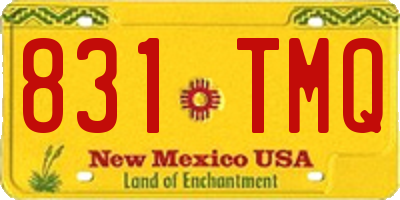 NM license plate 831TMQ