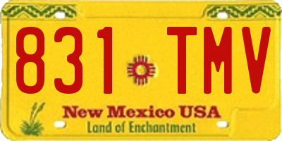 NM license plate 831TMV