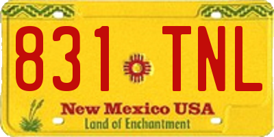 NM license plate 831TNL