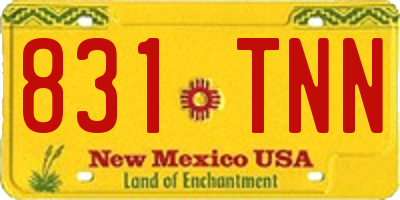 NM license plate 831TNN