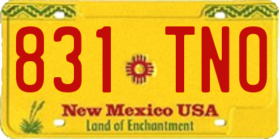 NM license plate 831TNO
