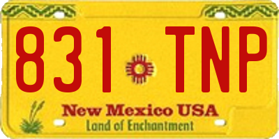 NM license plate 831TNP