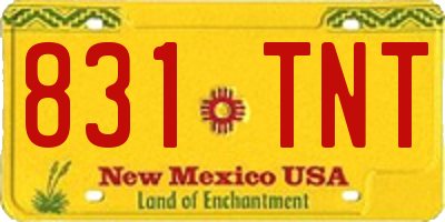 NM license plate 831TNT