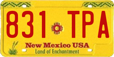 NM license plate 831TPA