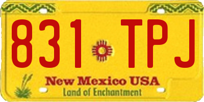 NM license plate 831TPJ