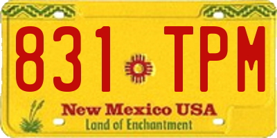 NM license plate 831TPM