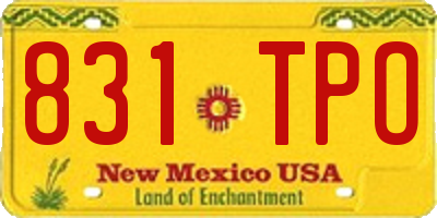 NM license plate 831TPO