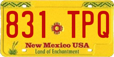 NM license plate 831TPQ