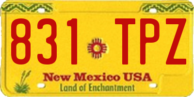 NM license plate 831TPZ
