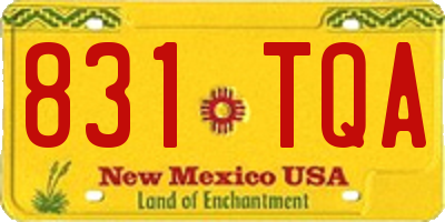 NM license plate 831TQA
