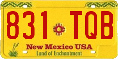 NM license plate 831TQB