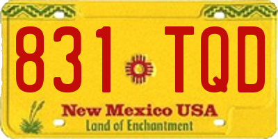 NM license plate 831TQD