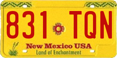 NM license plate 831TQN