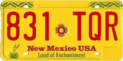 NM license plate 831TQR