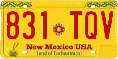 NM license plate 831TQV