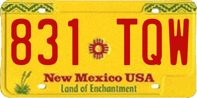 NM license plate 831TQW