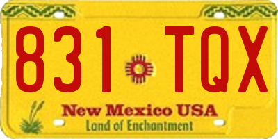 NM license plate 831TQX