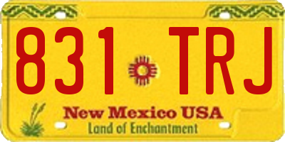 NM license plate 831TRJ