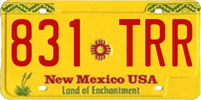 NM license plate 831TRR
