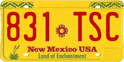 NM license plate 831TSC