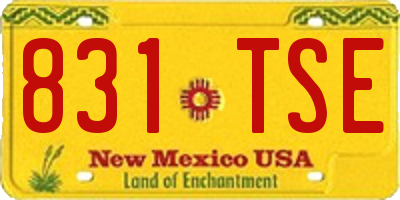 NM license plate 831TSE