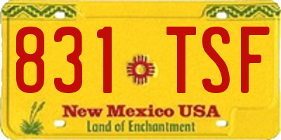 NM license plate 831TSF