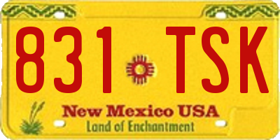 NM license plate 831TSK