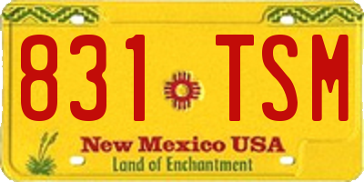 NM license plate 831TSM