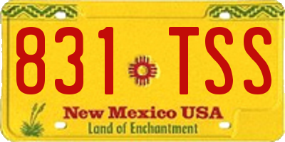 NM license plate 831TSS