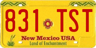 NM license plate 831TST
