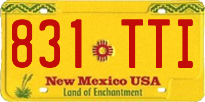 NM license plate 831TTI