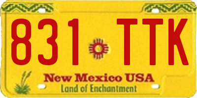 NM license plate 831TTK