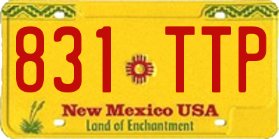NM license plate 831TTP
